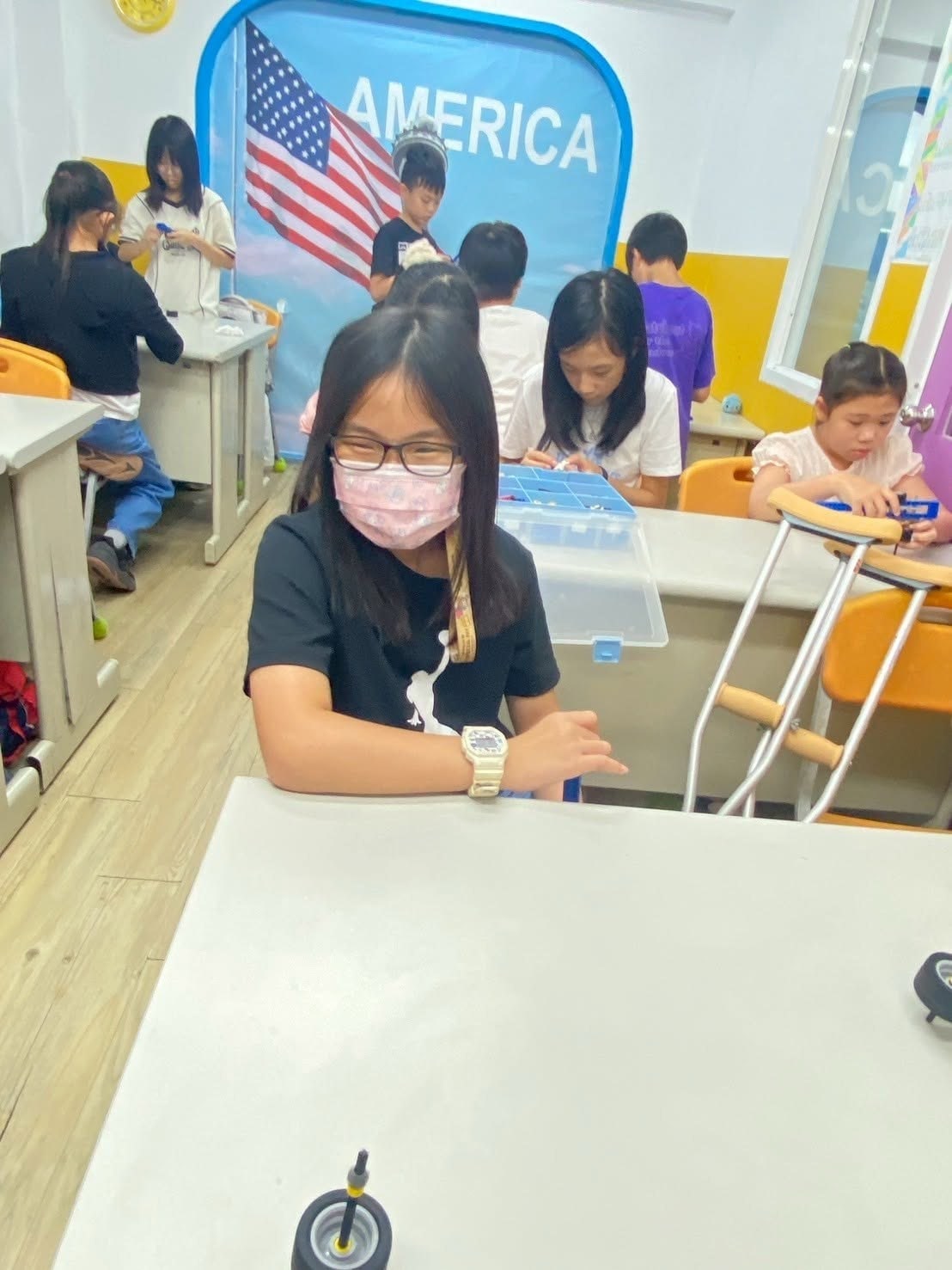 Students working together at their desks